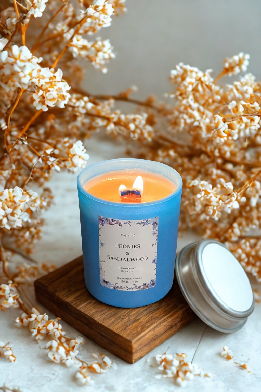 Peonies + Sandalwood | Soy Scented Candle
